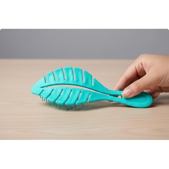 Hair Brush, Detangling Brush, Feather Shape Design Multi Color Lightweight Easy to Carry - Image 3